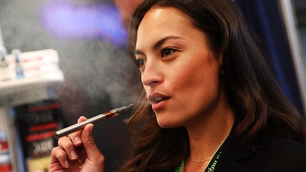 Vaping creates no smoke, but is not risk-free. SOURCE: Spencer Platt | Getty