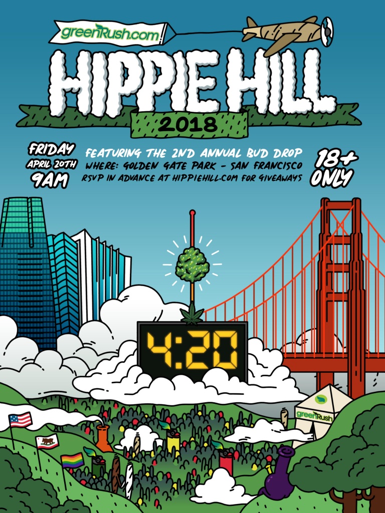 San Francisco's 420 Hippie Hill 2018 event poster